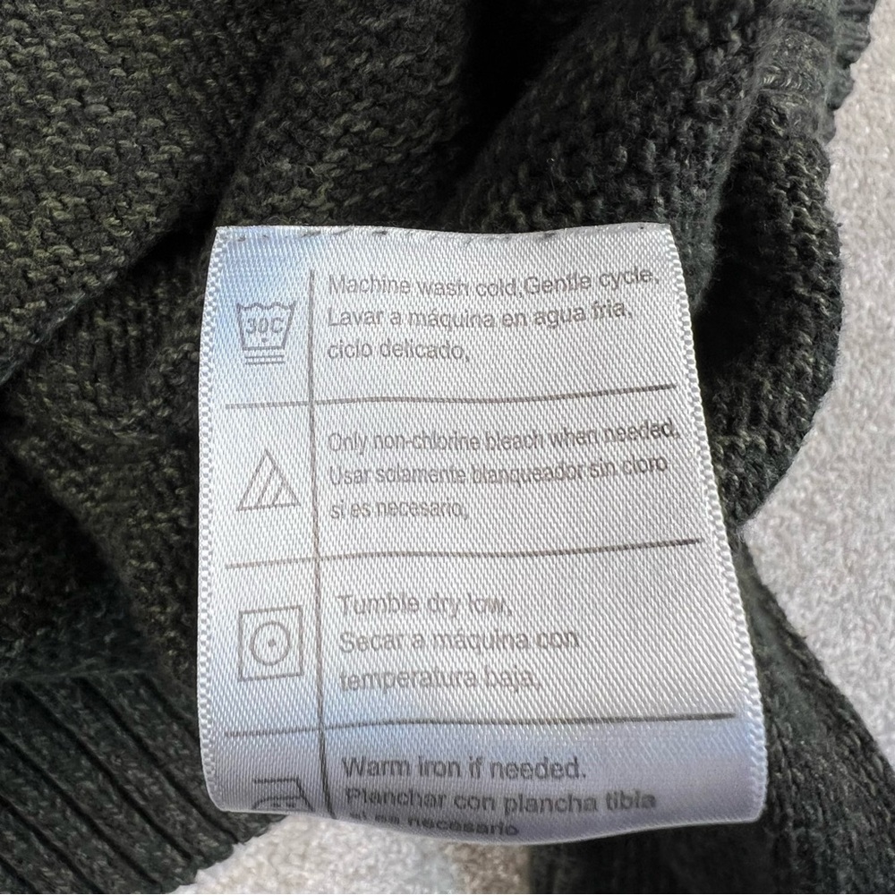 Field & Stream Sweater Quarter Zip Cotton Casual Olive Green Men's Large - Picture 8 of 9
